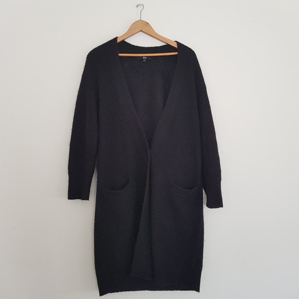 Uniqlo Long Cardigan Sweater Black S